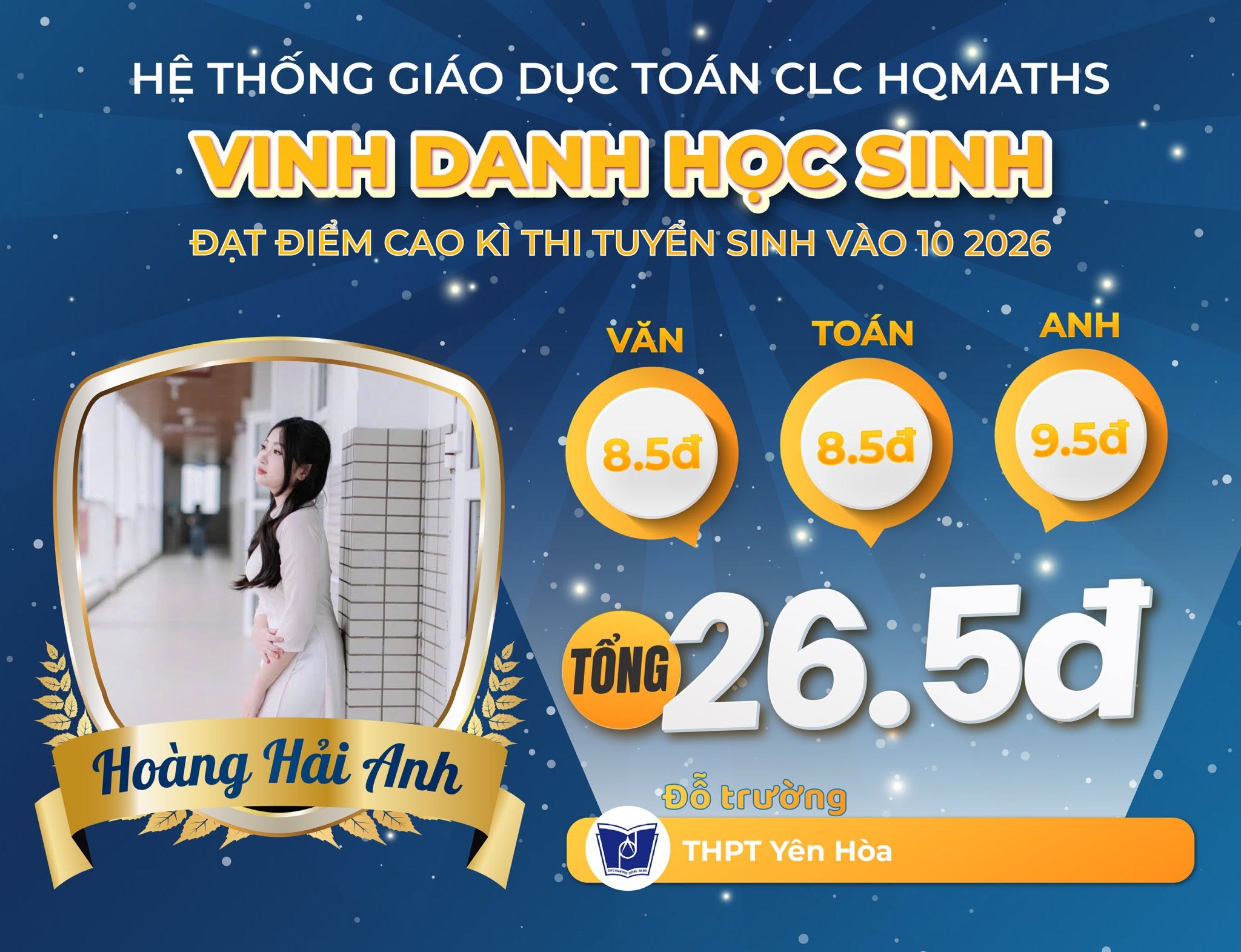 Hoàng Hải Anh - THPT Phan Đình Phùng - 26.5đ